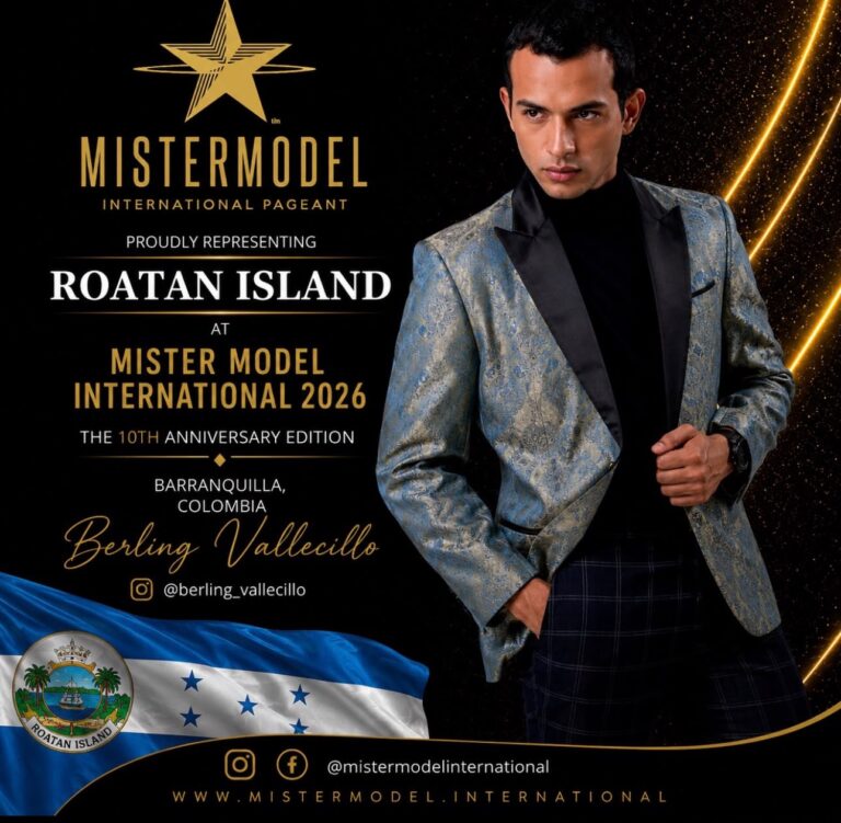 Berling Vallecillo representará a la Isla de Roatán en el Mister Model International 2026 en Colombia